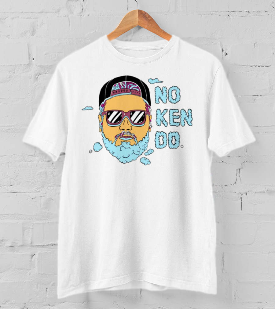 No Ken Do Trippy Ken Sunglasses Beard Cartoon T-Shirt