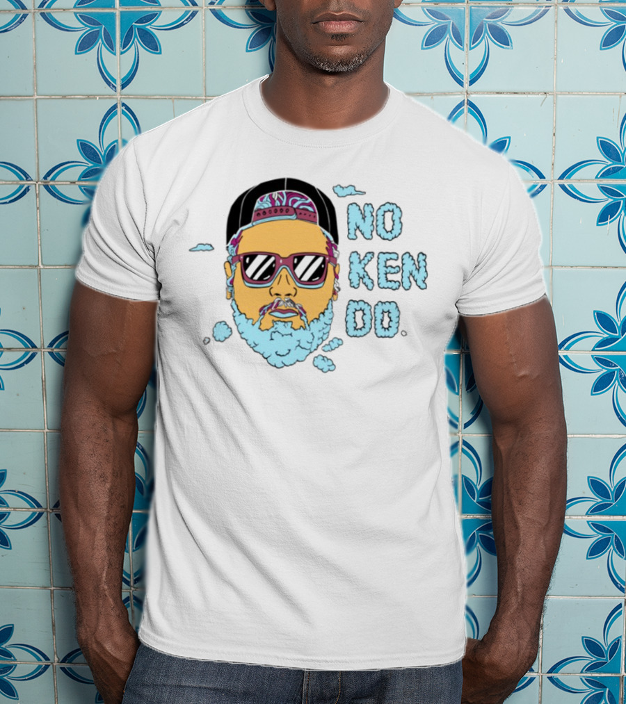 No Ken Do Trippy Ken Sunglasses Beard Cartoon T-Shirt