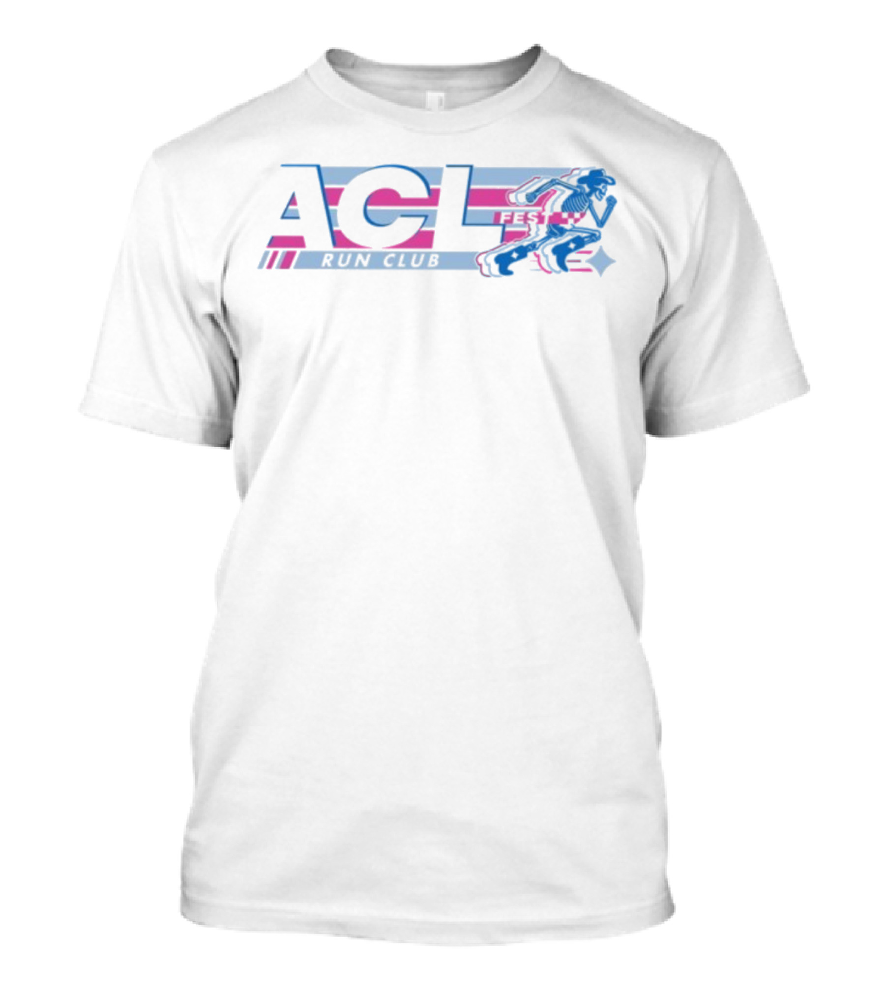 ACL Festival Run Club Skeleton Austin City Limits Music Festival Running Theme T-Shirt