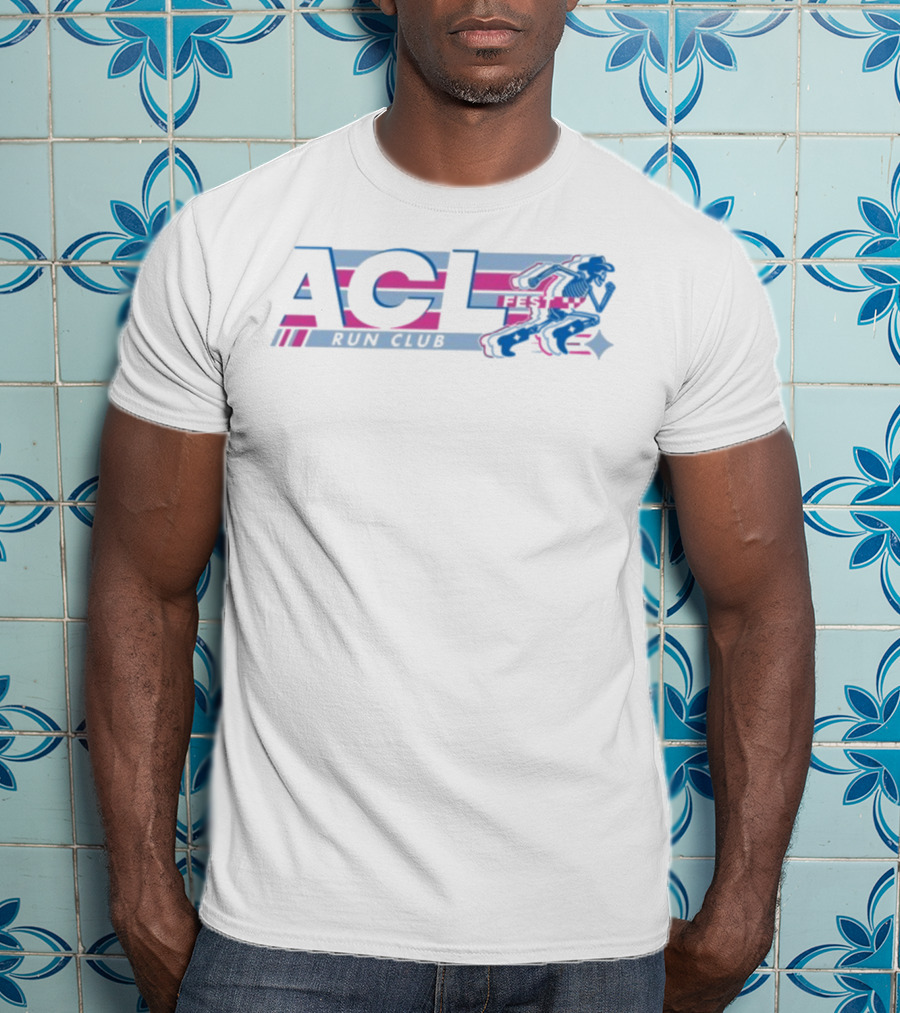 ACL Festival Run Club Skeleton Austin City Limits Music Festival Running Theme T-Shirt