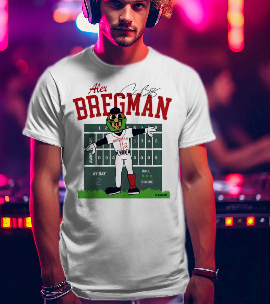 Alex Bregman Slashline Mascot Signature T-Shirt