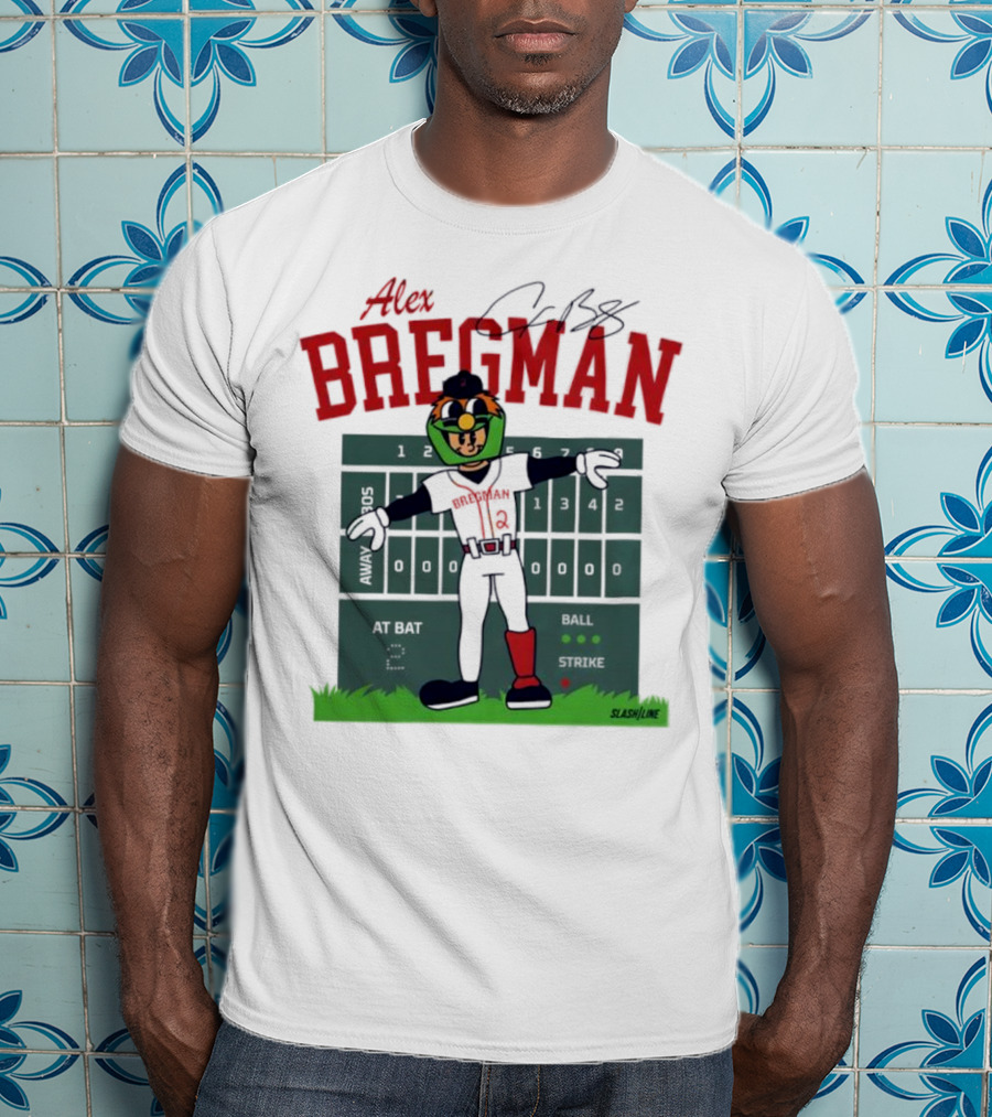 Alex Bregman Slashline Mascot Signature T-Shirt