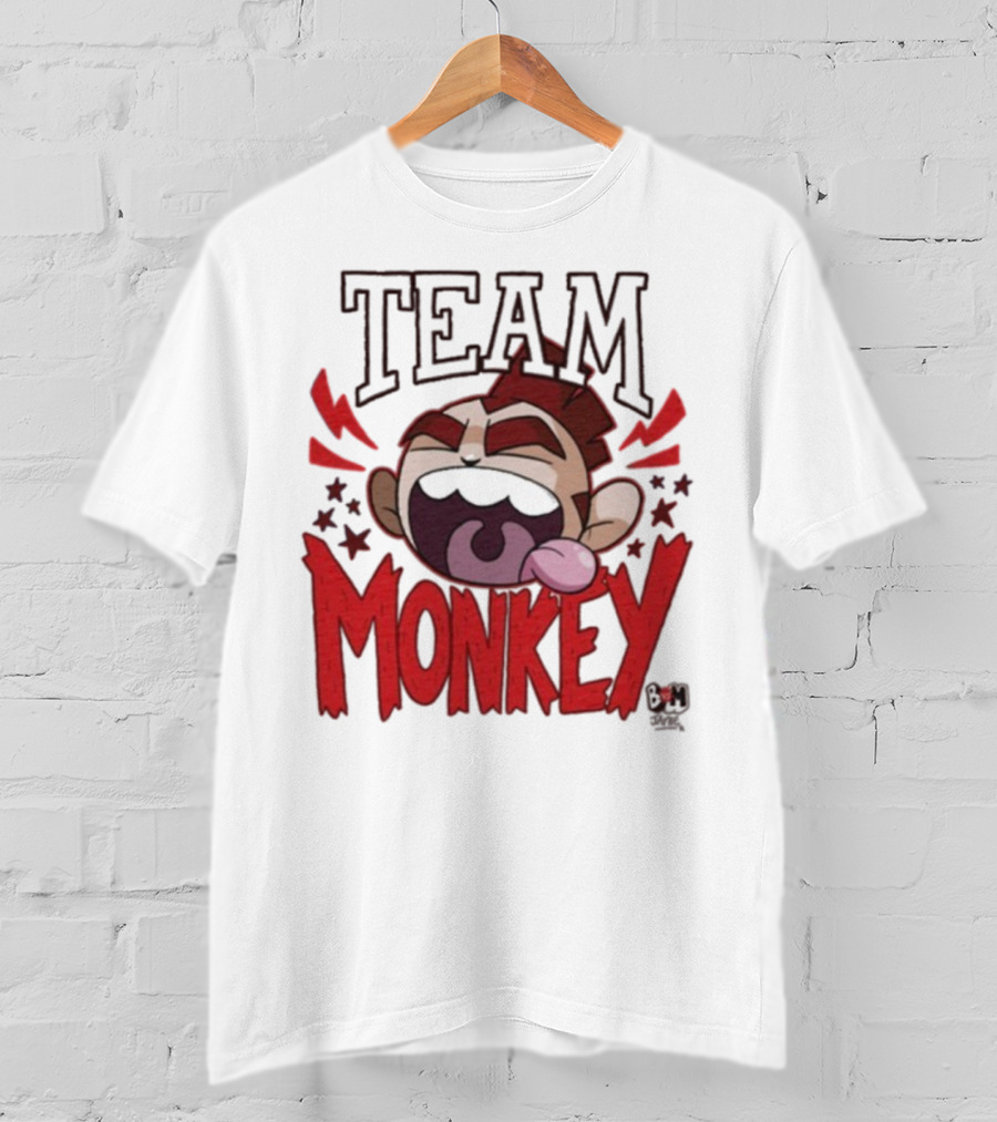 Team Monkey Bunny Vs Monkey Team Supporters Fun Face T-Shirt