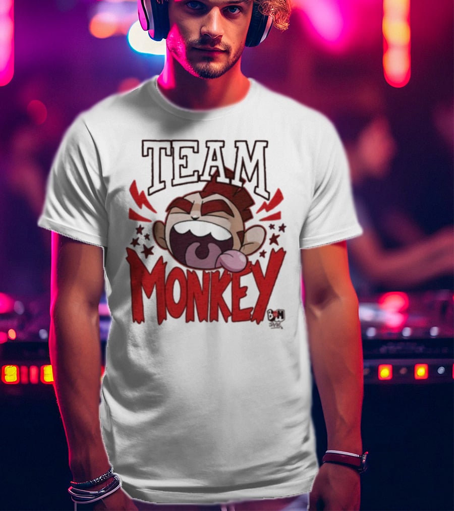 Team Monkey Bunny Vs Monkey Team Supporters Fun Face T-Shirt
