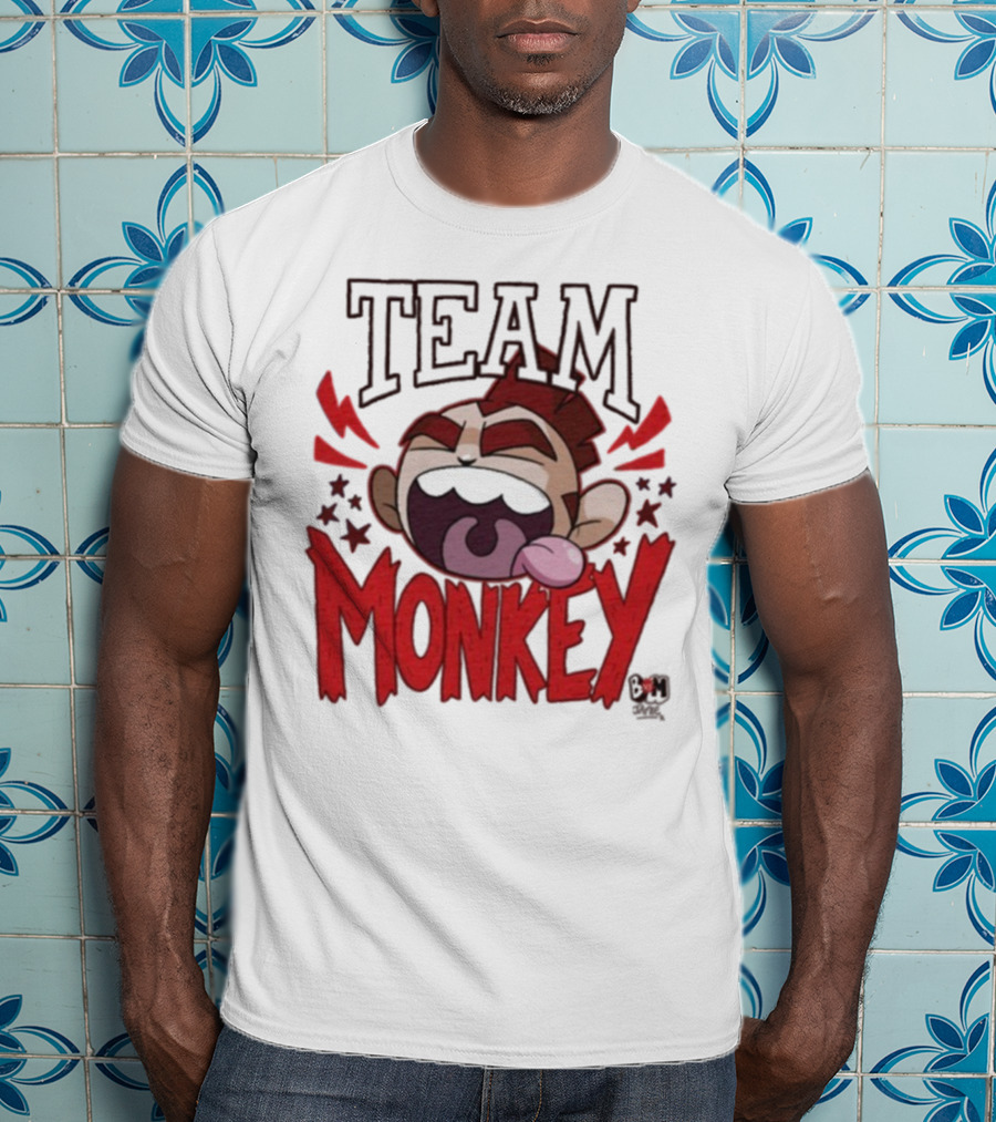 Team Monkey Bunny Vs Monkey Team Supporters Fun Face T-Shirt