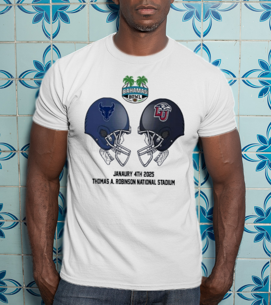 Buffalo Bulls Vs Liberty Flames Head To Head Bahamas Bowl January 4th 2025 Thomas A Robinson Stadium T-Shirt