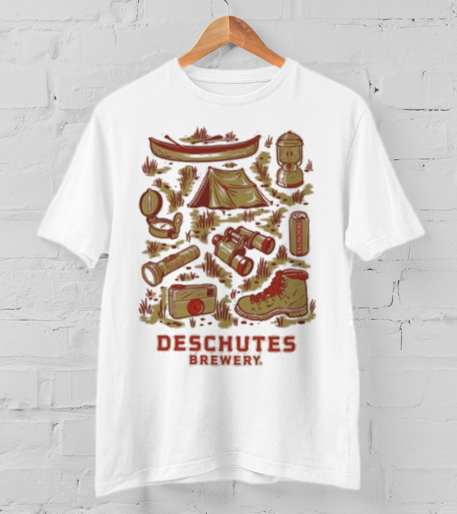Deschutes Brewery Camping Adventure Gear Collage T-Shirt