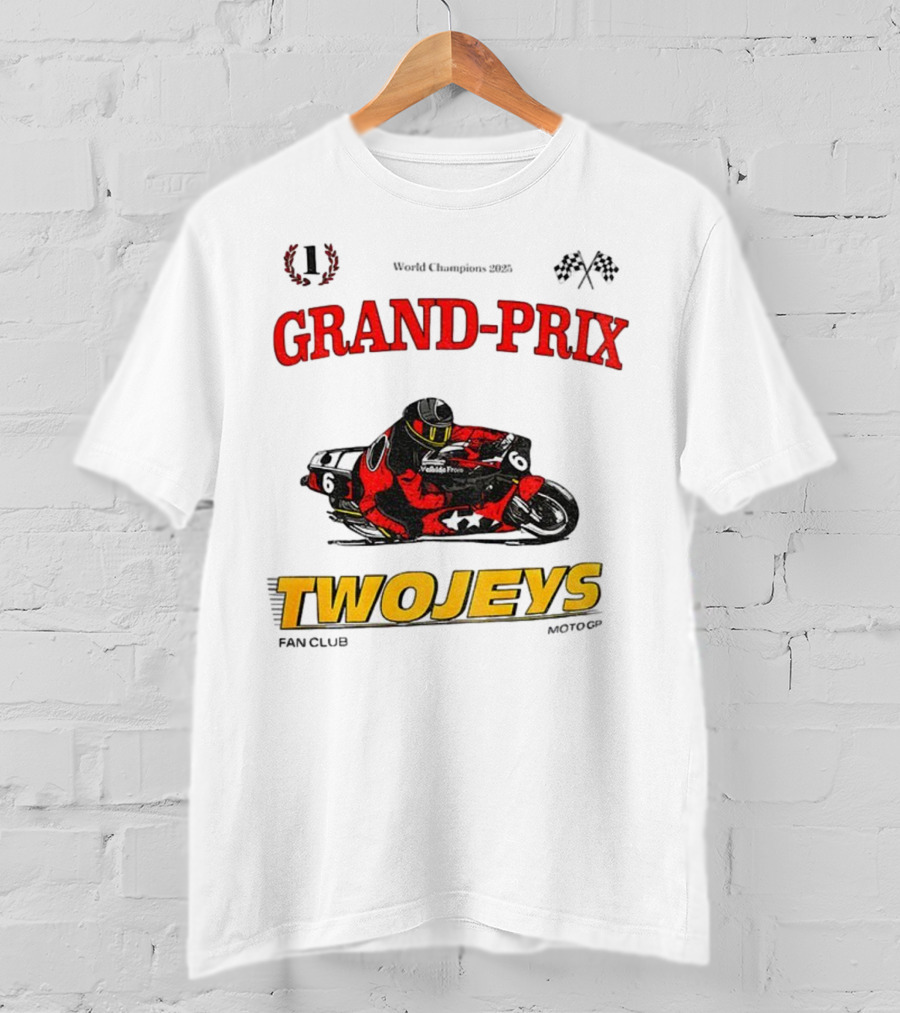 Grand Prix World Champions 2025 Twojeys Moto Racing Fan Club T-Shirt