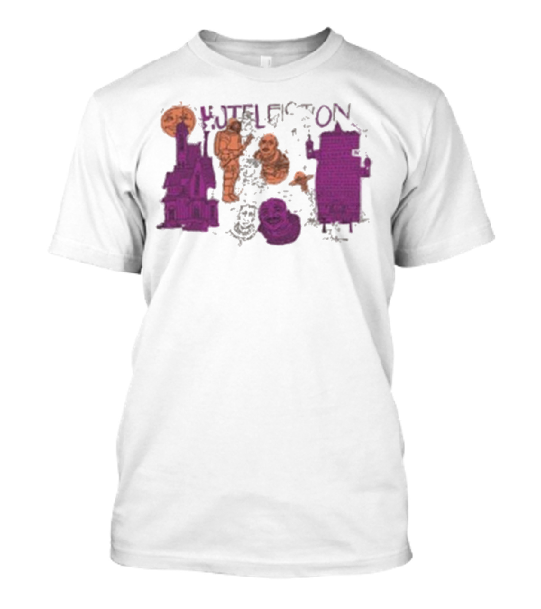 Hotel Fiction Astronaut Space Adventure Moon And Rocket Scene T-Shirt