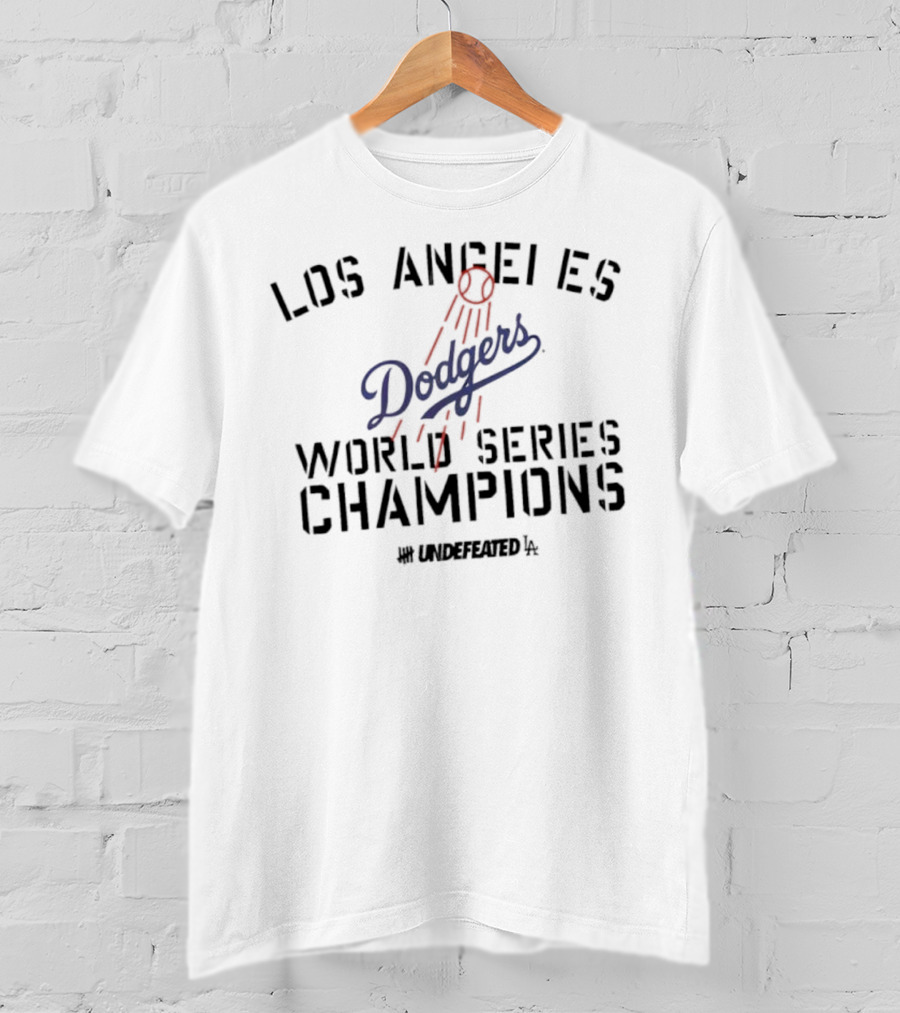 Los Angeles Dodgers New Era Undefeated World Series Champions T-Shirt
