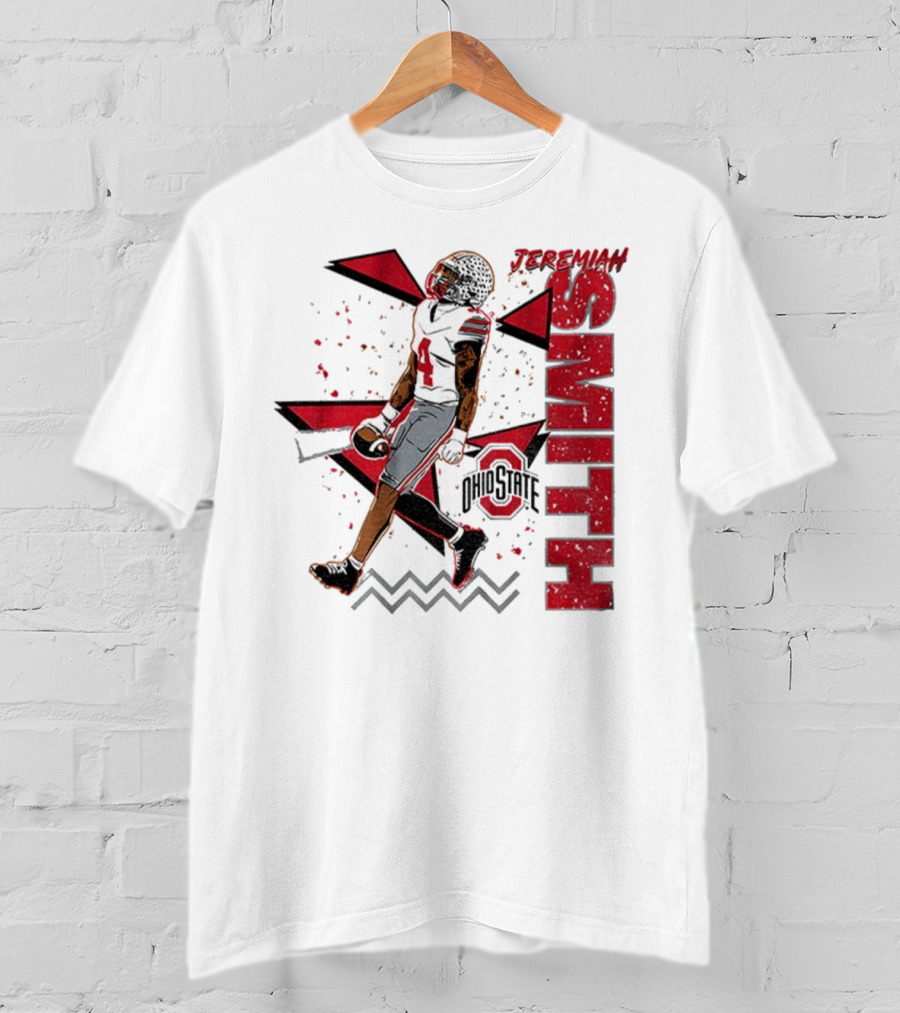 Ohio State Buckeyes Football Jeremiah Smith 90s Style Vintage Red Black Pattern T-Shirt