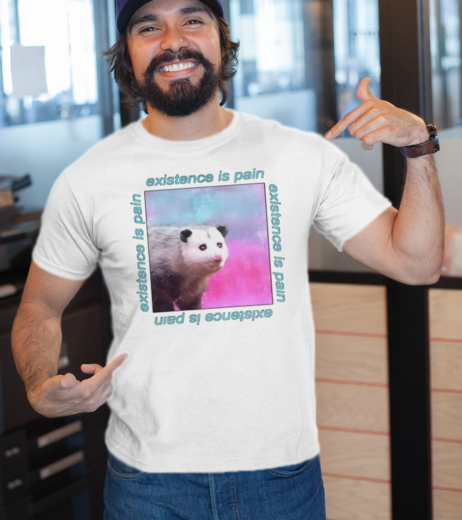Existence Is Pain Possum Vintage Retro Theme T-Shirt