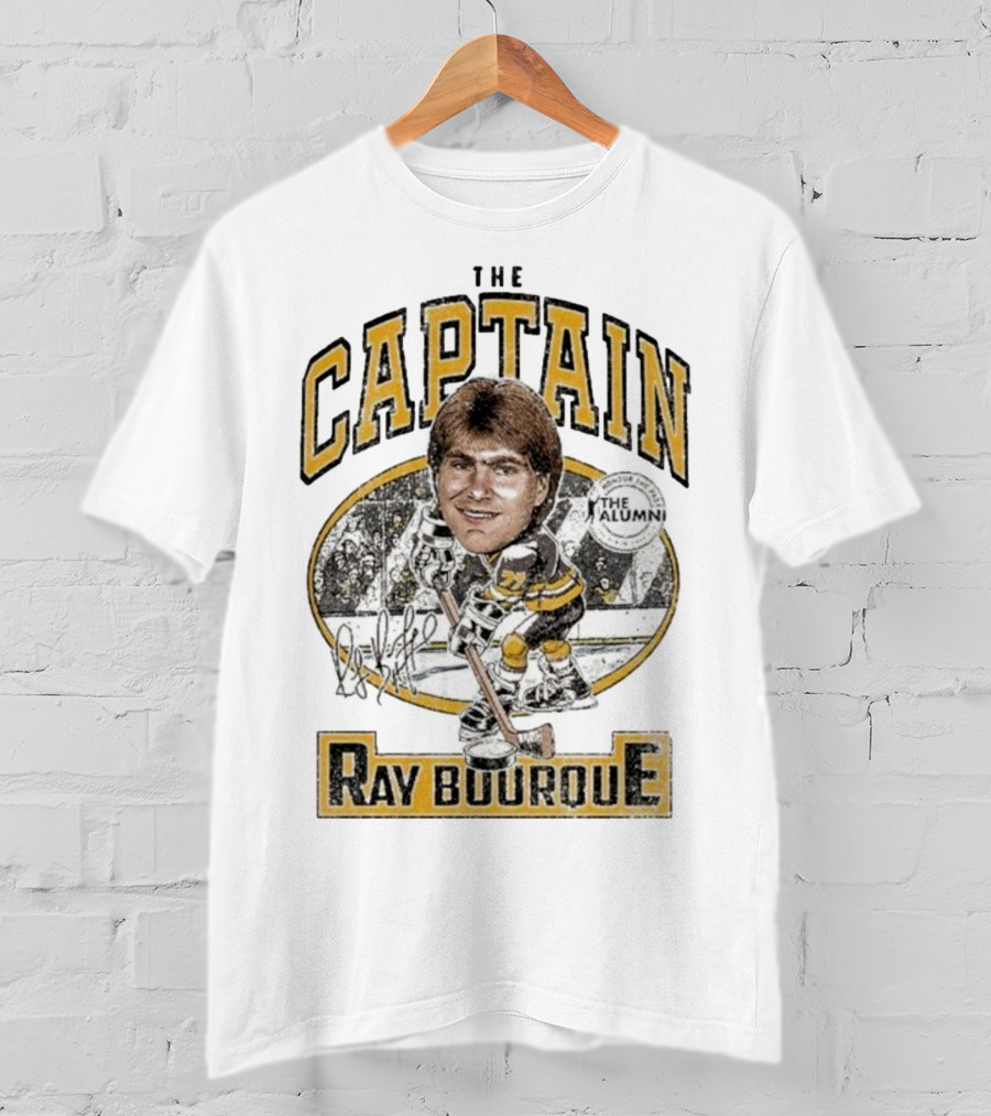 The Captain Ray Bourque NHL Alumni Association Spittin Chiclets Collaboration T-Shirt