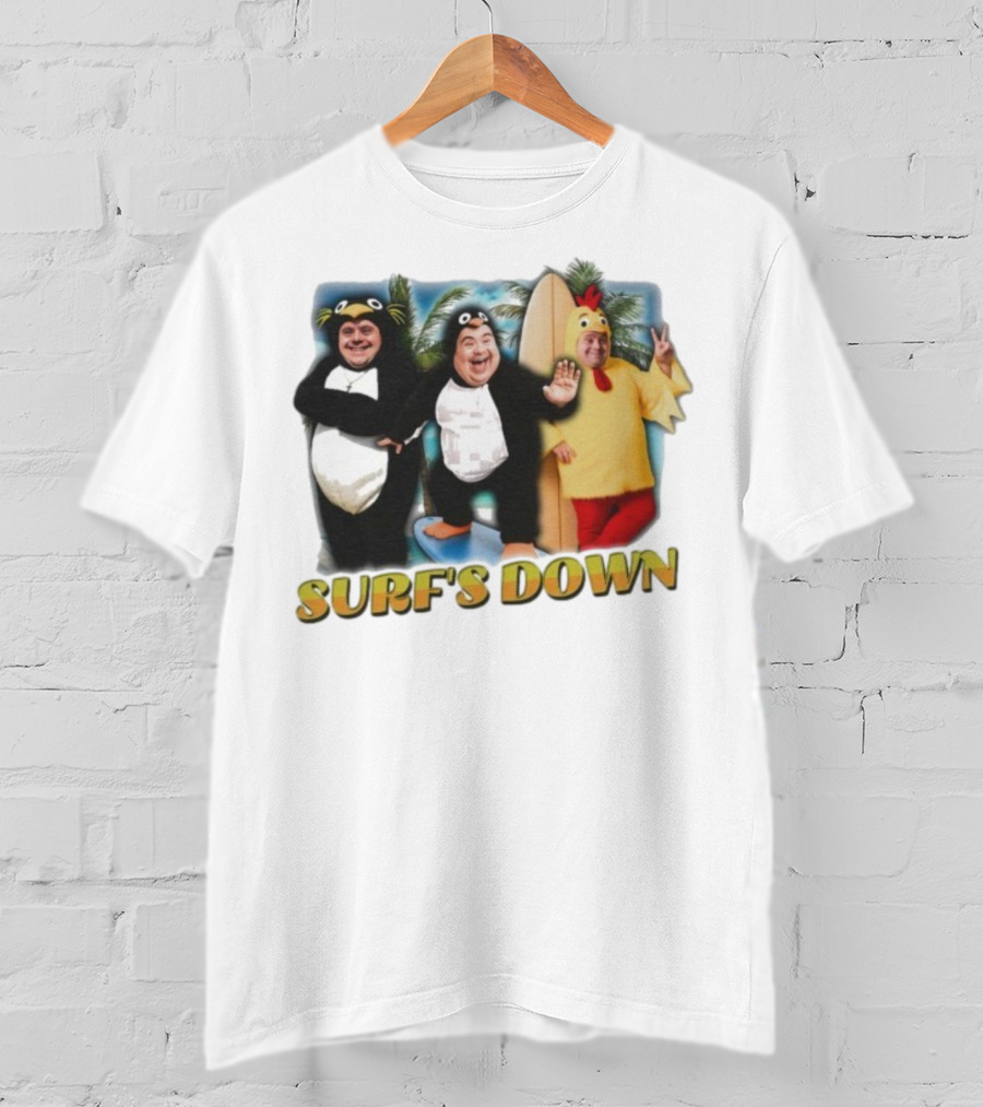 "Surf’s Down Penguin And Chicken Costume Fun" T-Shirt