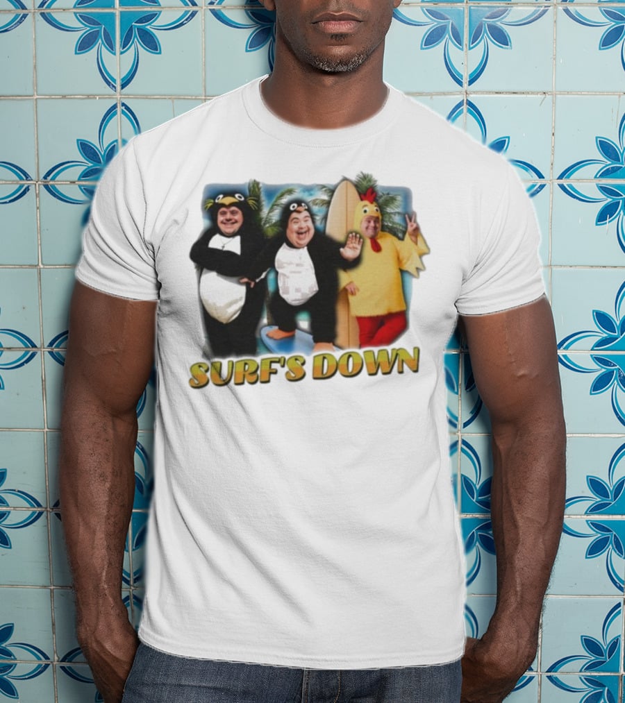 "Surf’s Down Penguin And Chicken Costume Fun" T-Shirt