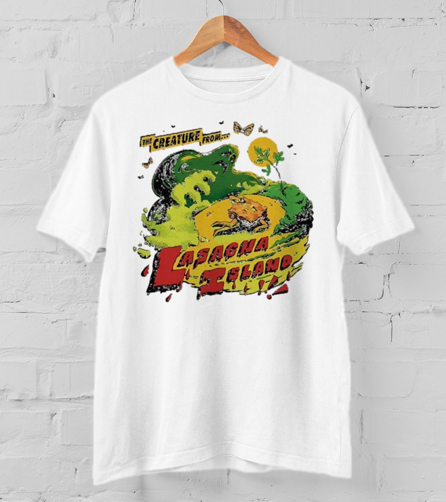 The Creature From Lasagna Island Vintage Horror Design October 2025 T-Shirt