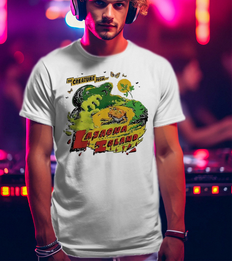 The Creature From Lasagna Island Vintage Horror Design October 2025 T-Shirt