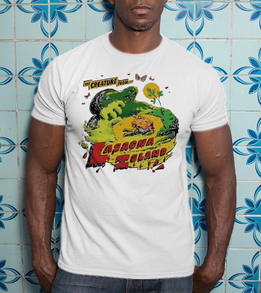 The Creature From Lasagna Island Vintage Horror Design October 2025 T-Shirt
