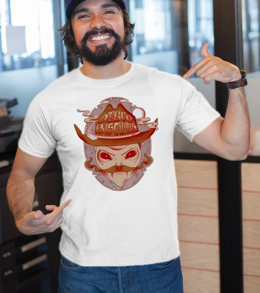 Disco Biscuits Alien Cowboy With Hat And Mustache T-Shirt