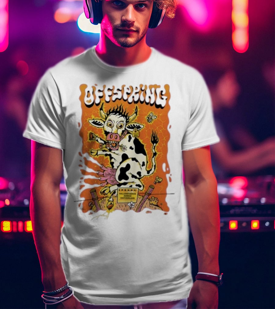 Offspring Hallenstadion Zurich 2025 Tour September Switzerland Cow Art T-Shirt