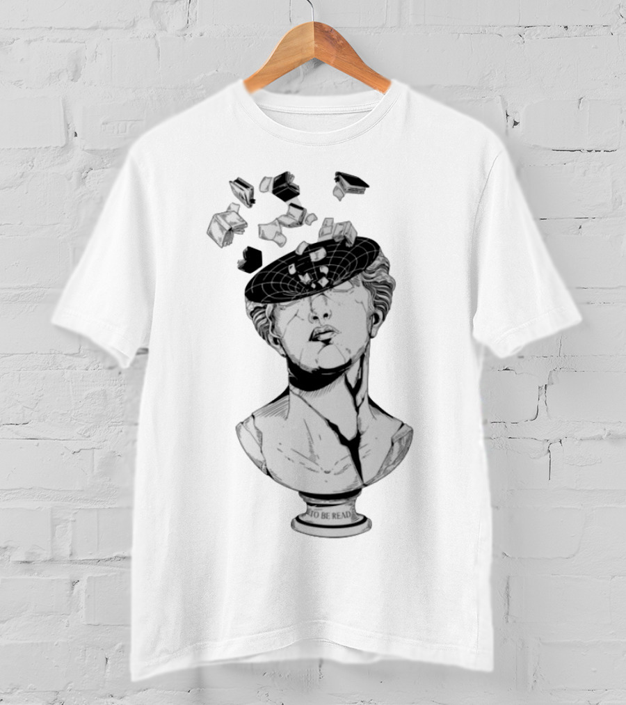 Daniel Greene To Be Read Exploding Head Sculpture With Floating Books T-Shirt