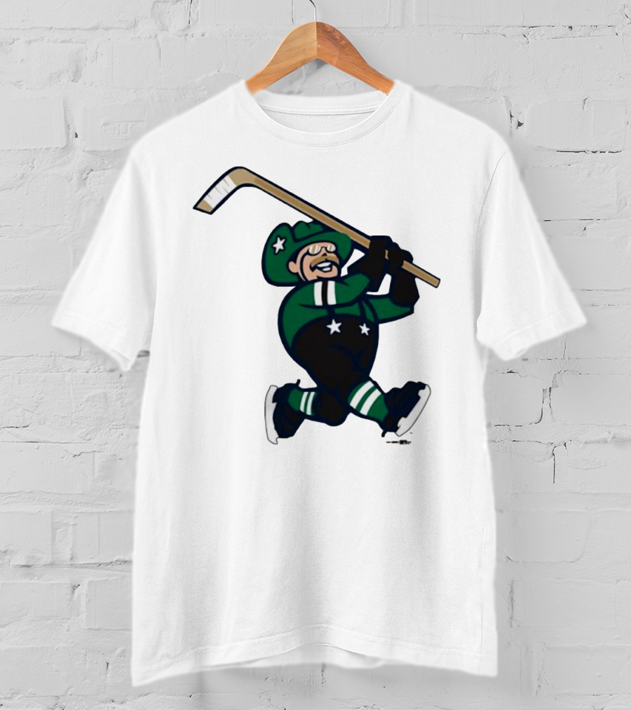 Frisco RoughRiders Dallas Stars Night Mascot Skating Youth Hockey T-Shirt