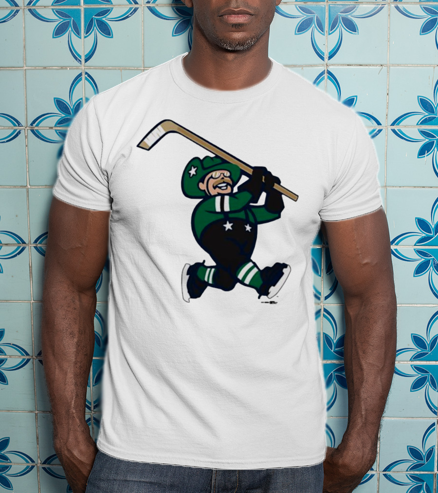 Frisco RoughRiders Dallas Stars Night Mascot Skating Youth Hockey T-Shirt