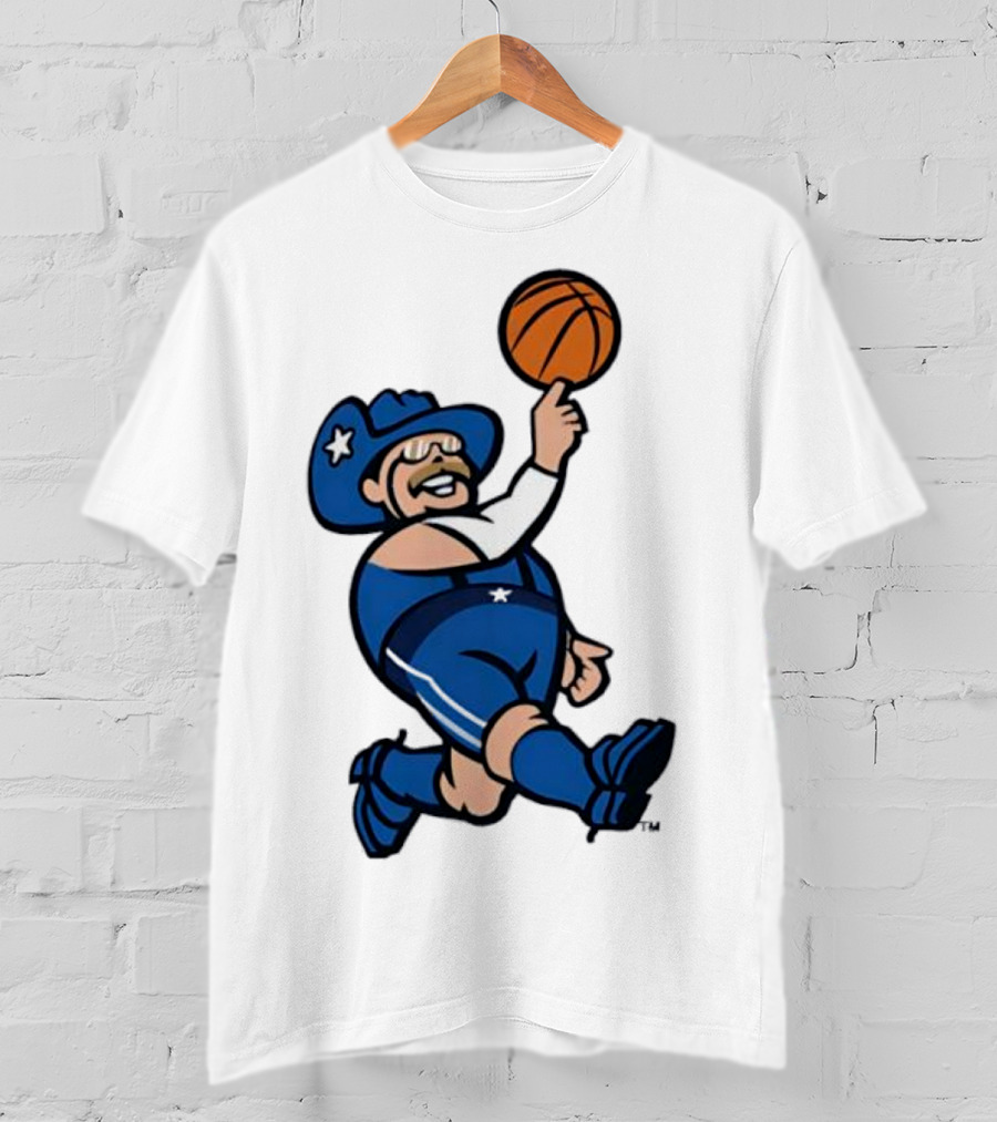 Frisco RoughRiders Dallas Mavericks Crossover Mascot Basketball Cowboy T-Shirt