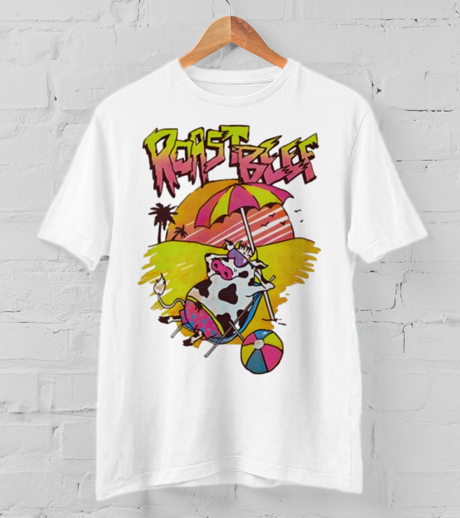 Roast Beef Sunbathing Cow Graphic Gaten Matarazzo Dustin Stranger Things T-Shirt