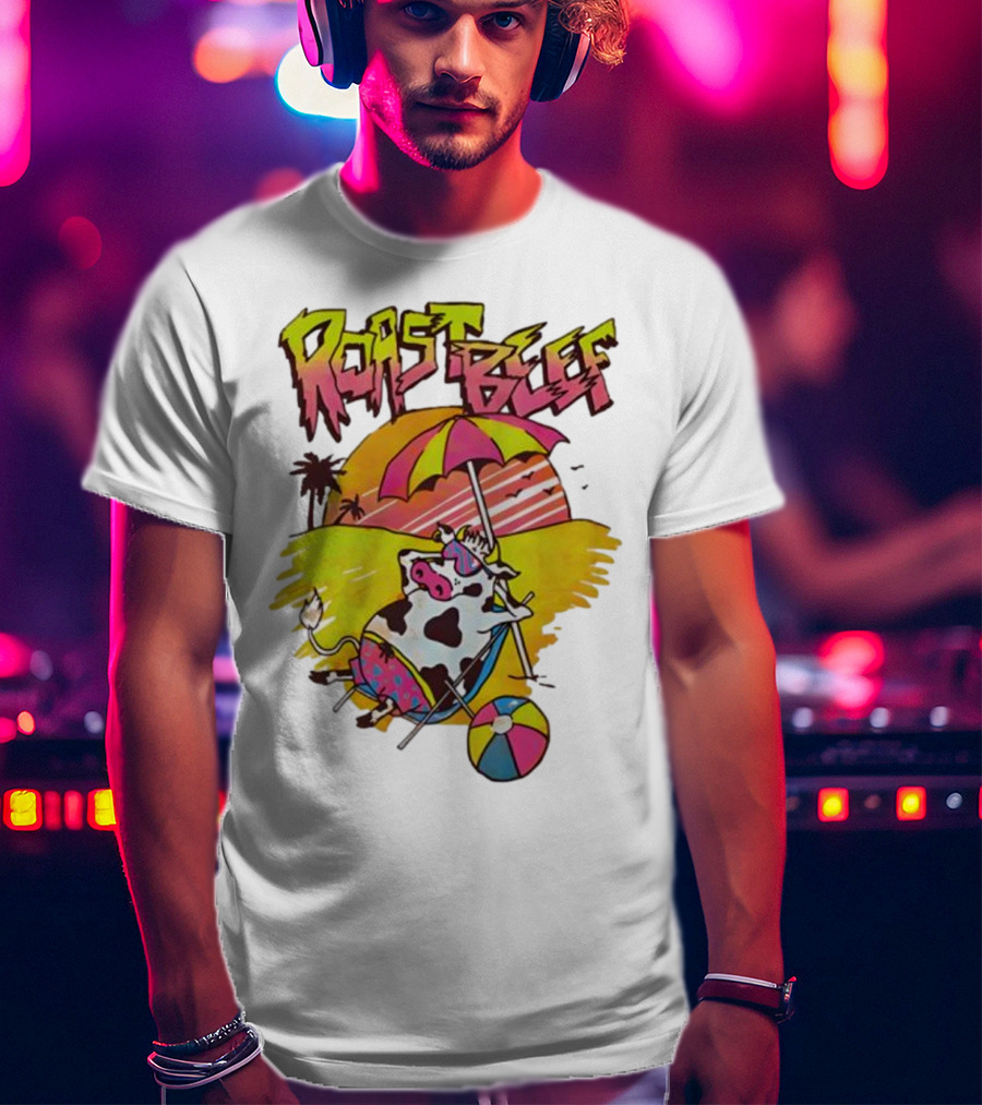 Roast Beef Sunbathing Cow Graphic Gaten Matarazzo Dustin Stranger Things T-Shirt