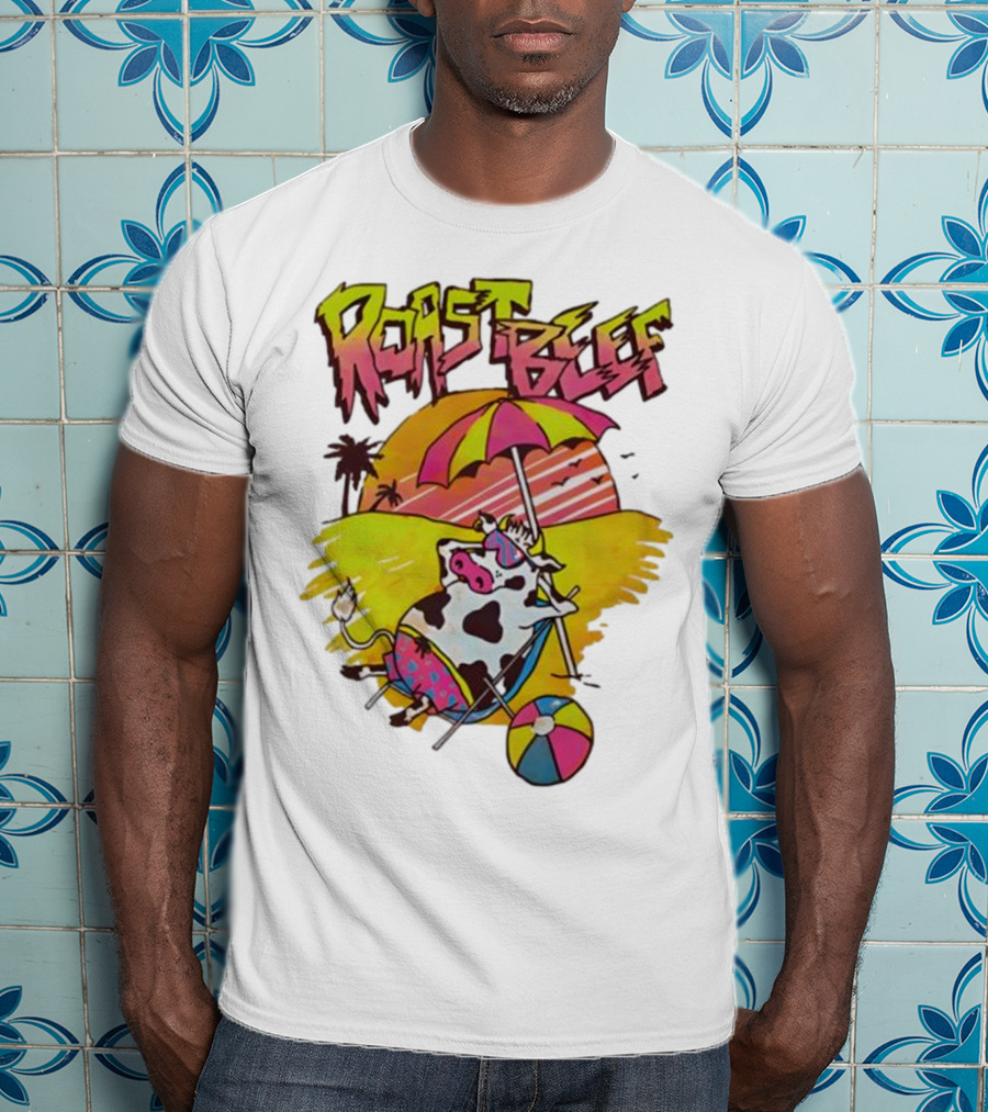 Roast Beef Sunbathing Cow Graphic Gaten Matarazzo Dustin Stranger Things T-Shirt