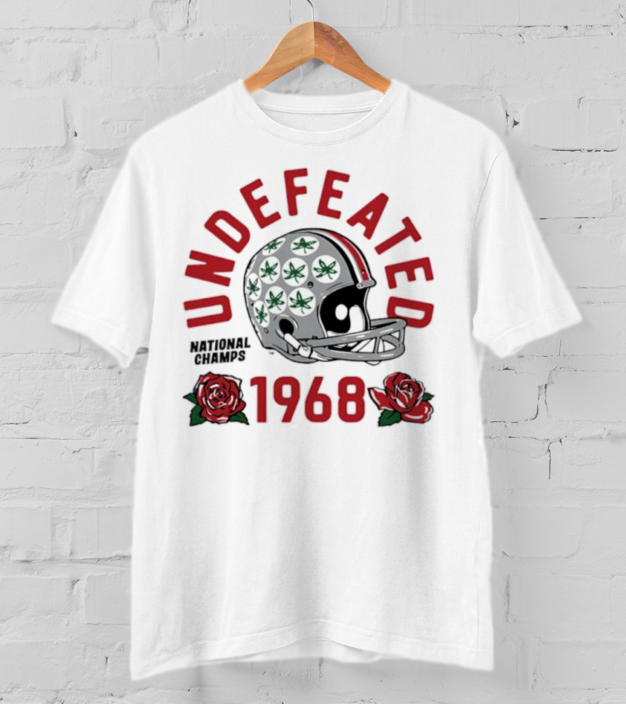 Ohio State Buckeyes Undefeated 1968 Rose Bowl Helmet T-Shirt