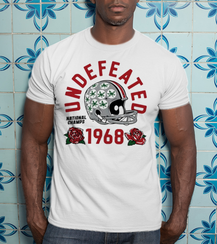 Ohio State Buckeyes Undefeated 1968 Rose Bowl Helmet T-Shirt