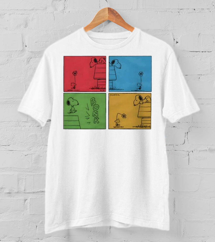 Snoopy And Woodstock Comic Panels Bonk Series By Schulz T-Shirt