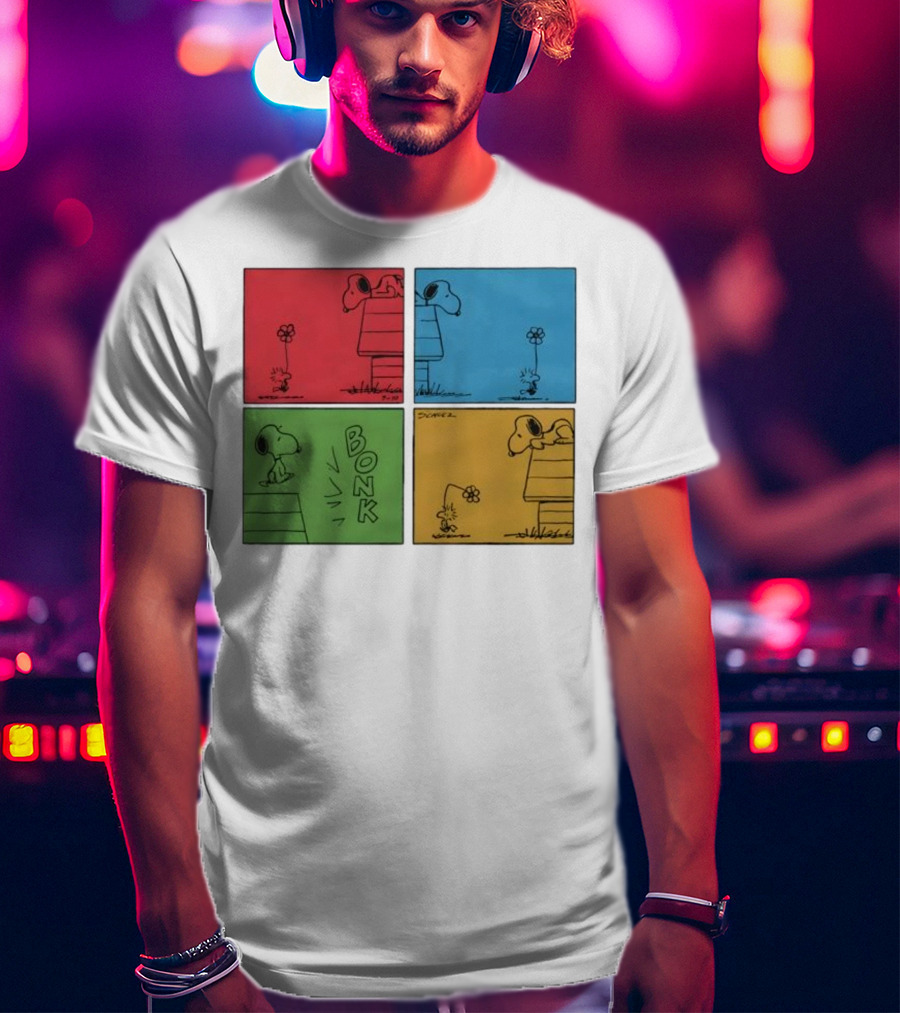 Snoopy And Woodstock Comic Panels Bonk Series By Schulz T-Shirt