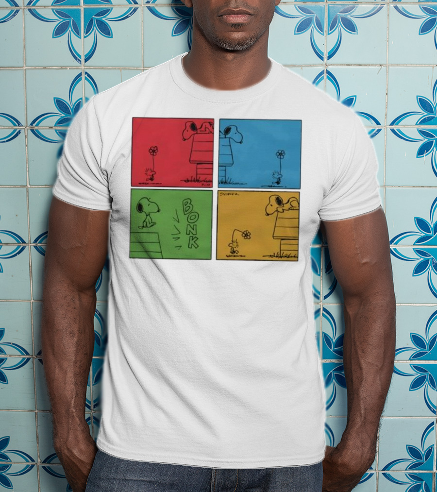 Snoopy And Woodstock Comic Panels Bonk Series By Schulz T-Shirt