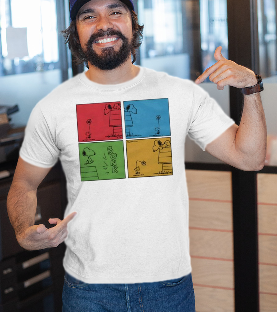 Snoopy And Woodstock Comic Panels Bonk Series By Schulz T-Shirt