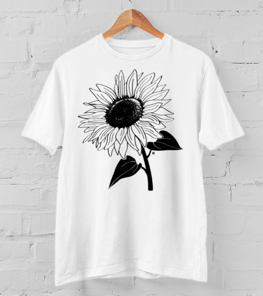 Sunflower Beautiful Botanical Art T-Shirt