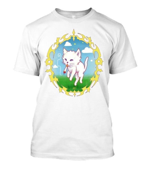Where's Your Head At Cat Kitties Cosmic Chill Smoke Art T-Shirt