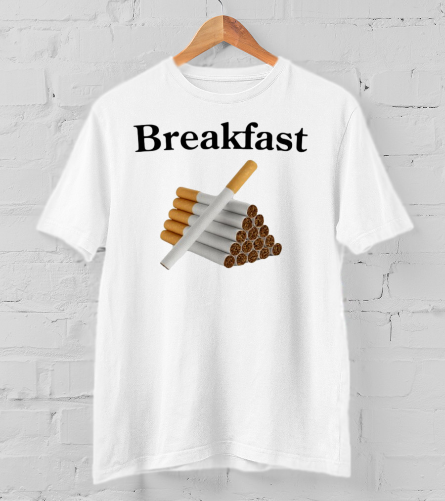 Breakfast Cigarette Stacked Cigarettes Pyramid T-Shirt