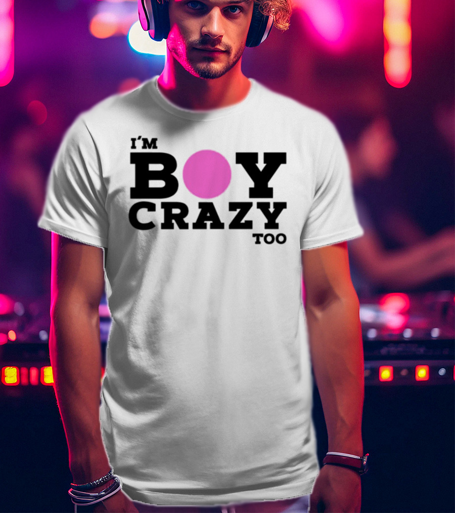 Kesha I'm Boy Crazy Too Pink Circle T-Shirt