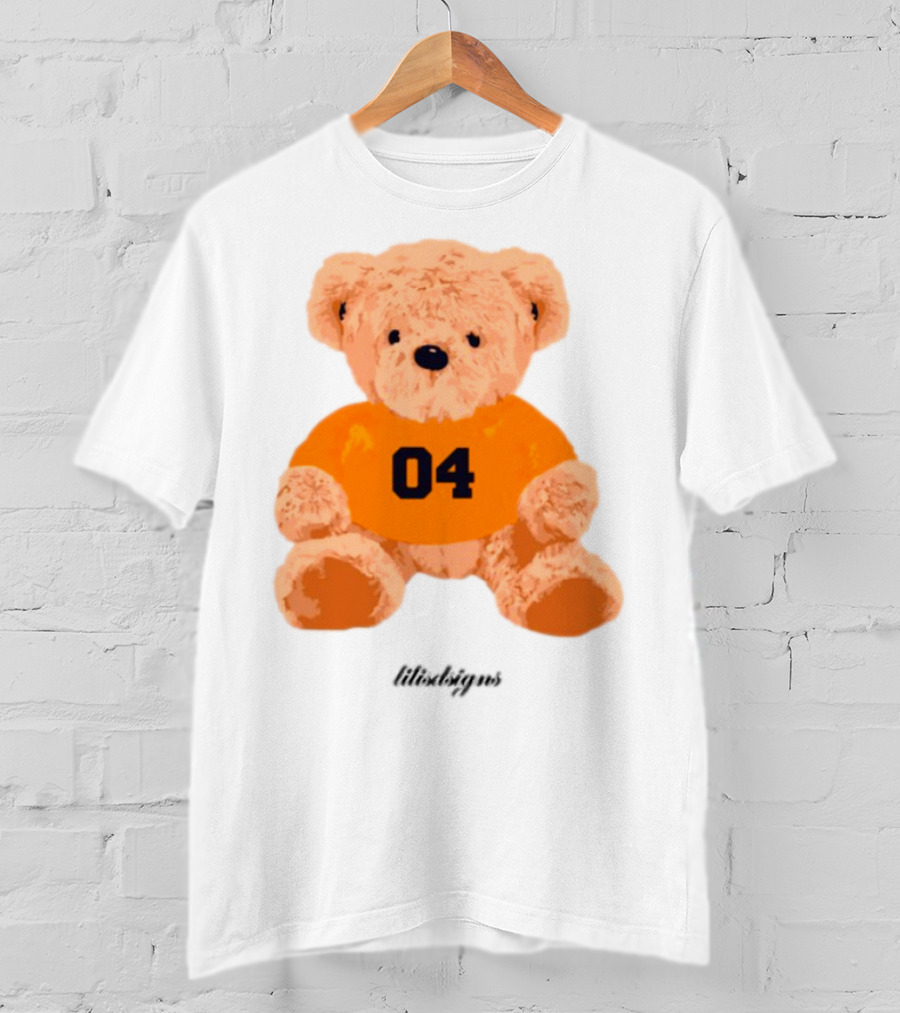 Lilisdsigns 04 Teddy Bear Plush Toy In Orange T-Shirt