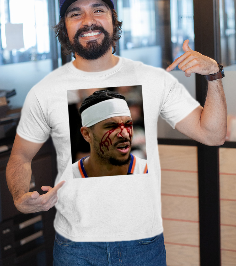 Limited Edition Josh Hart New York Knicks Elbowed Face Moment T-Shirt