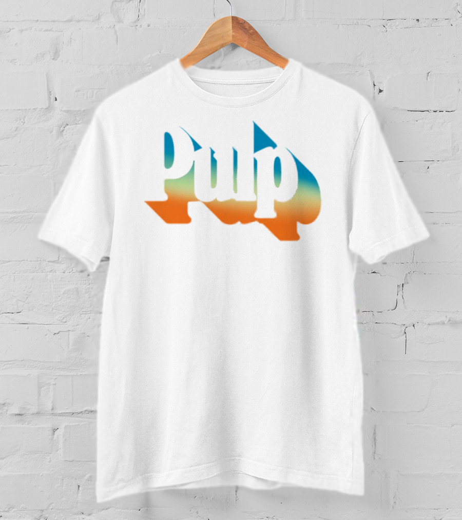 Pulp Sunset Ombre Text Style T-Shirt