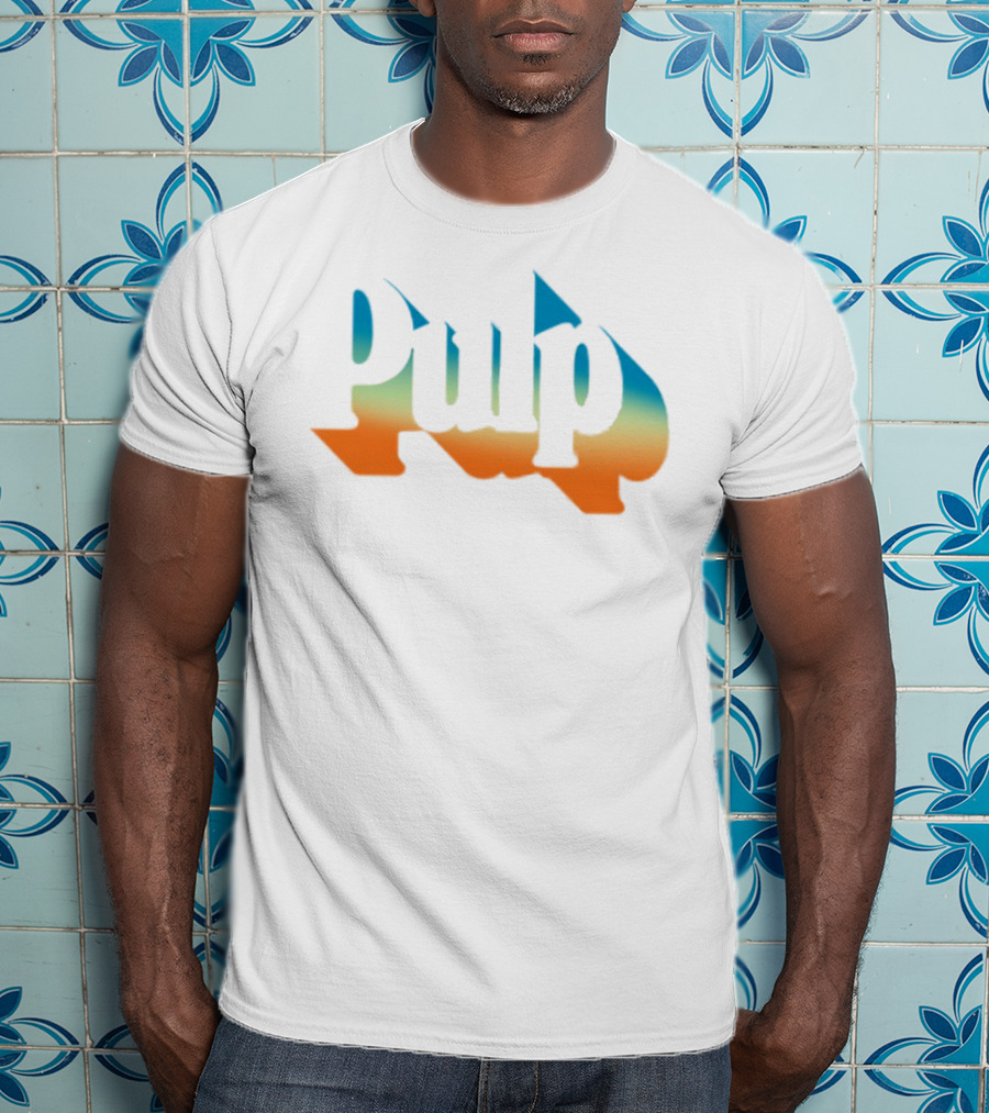 Pulp Sunset Ombre Text Style T-Shirt