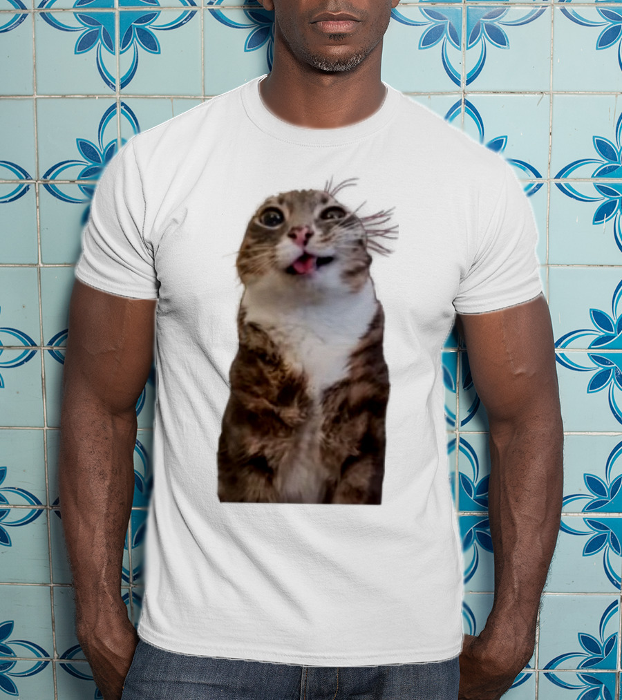 Rigby Cat Funny Feline Expression With Tongue Out T-Shirt