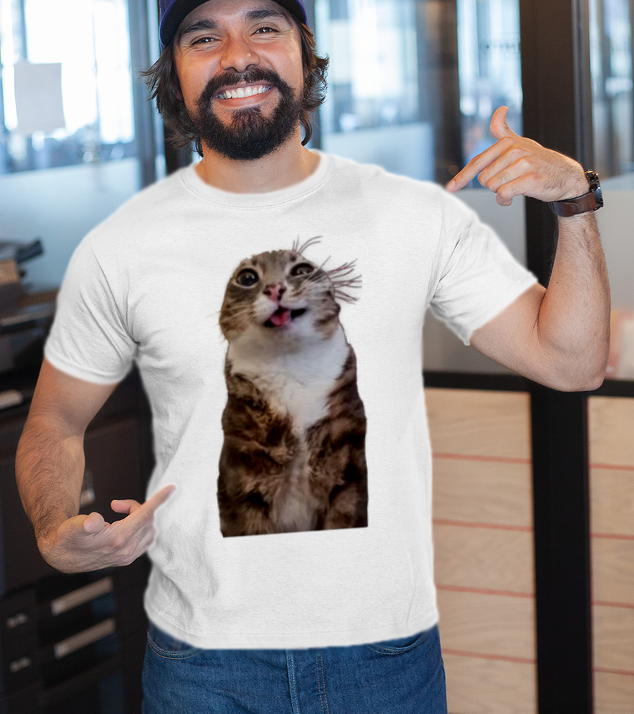Rigby Cat Funny Feline Expression With Tongue Out T-Shirt