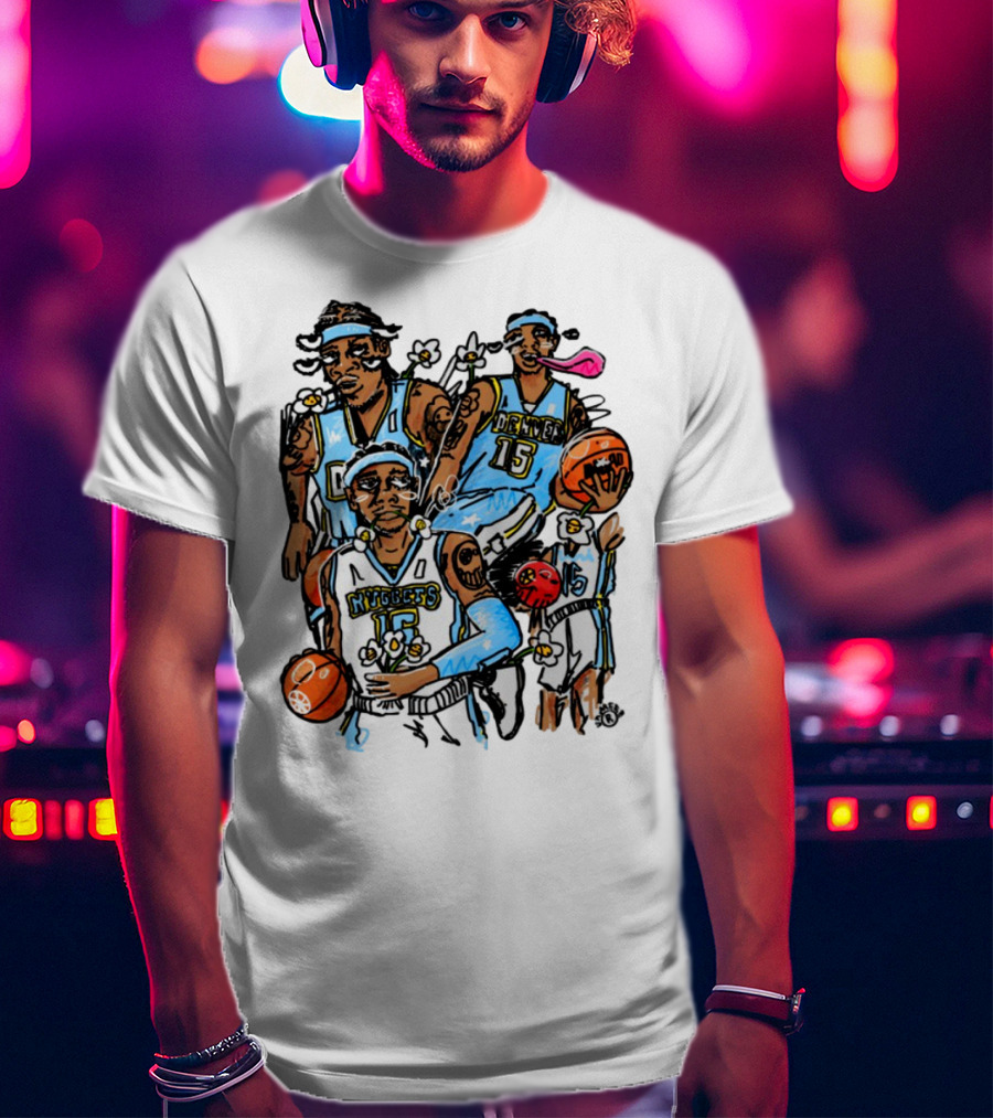 Vxmeee Doodle Melo Nuggets 15 Denver Basketball T-Shirt