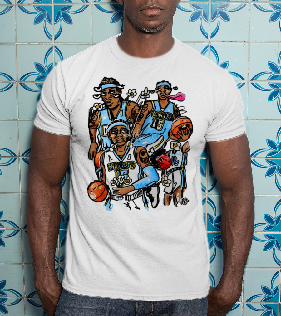 Vxmeee Doodle Melo Nuggets 15 Denver Basketball T-Shirt