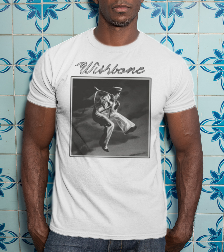 Wishbone Sailor Jumping Album Cover Black And White T-Shirt